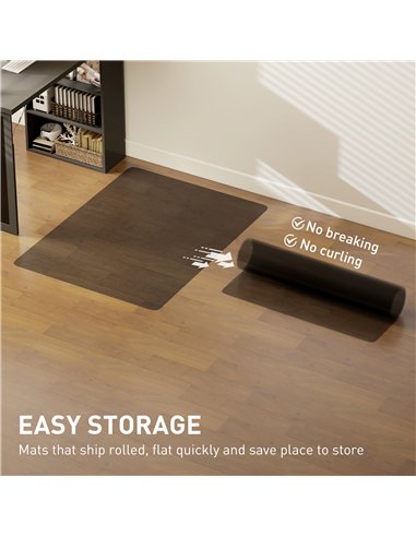 HOMCOM Chair Mat for Hard Floors, 90 x 120 cm Non-Slip Floor Mats for Wood/Tile Protection, Office & Home, Black