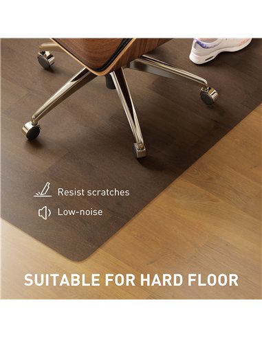 HOMCOM Chair Mat for Hard Floors, 90 x 120 cm Non-Slip Floor Mats for Wood/Tile Protection, Office & Home, Black