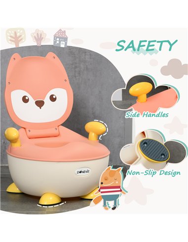 ZONEKIZ Baby Potty Training Toilet with Splash Guard, Anti-Tip Feet, Side Handles, Easy to Clean