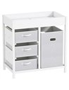 AIYAPLAY Baby Changing Unit with 4 Storage Drawers, Mat for Bedroom Nursery, 84 x 84.5 cm, White