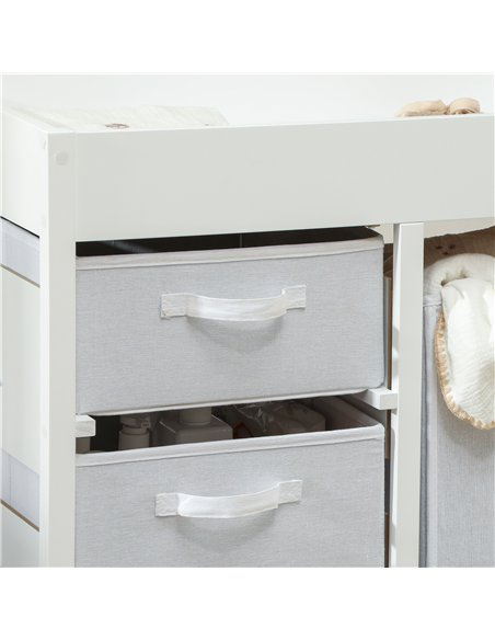 AIYAPLAY Baby Changing Unit with 4 Storage Drawers, Mat for Bedroom Nursery, 84 x 84.5 cm, White - pic 203171 | FastDaddyshop