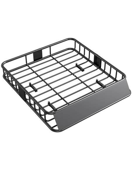 HOMCOM Universal Roof Rack Basket Tray, 90.7 kg Steel Car Rooftop Luggage Cargo Carrier Holder with Wind Fairing, Side Rails for - pic 203193 | FastDaddyshop