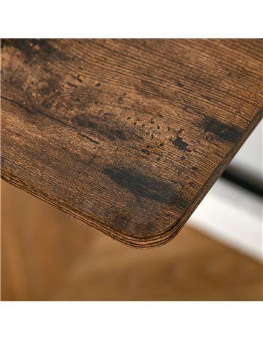 HOMCOM Writing Desk Computer Table Home Office PC Laptop Workstation Storage Shelf Color Rustic Brown