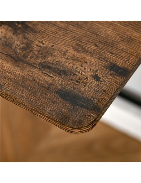 HOMCOM Writing Desk Computer Table Home Office PC Laptop Workstation Storage Shelf Color Rustic Brown - pic 20320 | FastDaddyshop