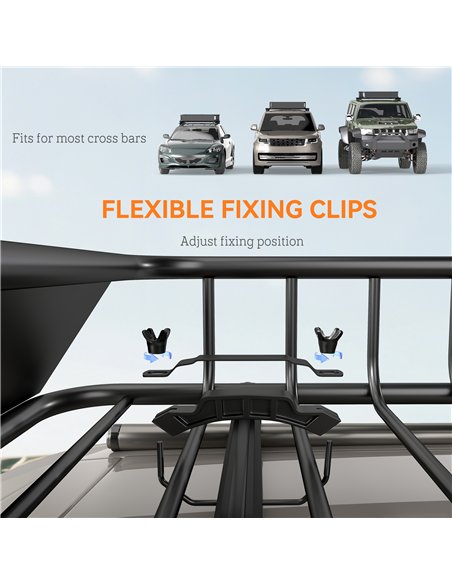 HOMCOM Universal Roof Rack Basket Tray, 90.7 kg Steel Car Rooftop Luggage Cargo Carrier Holder with Wind Fairing, Side Rails for - pic 203200 | FastDaddyshop