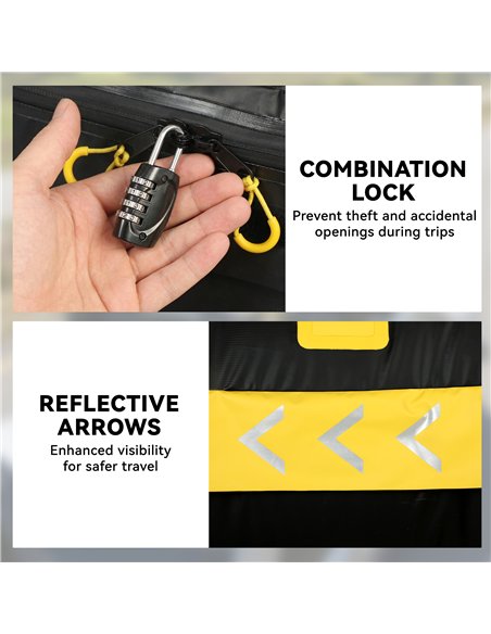 Outsunny Car Roof Bag, 21 Cubic Feet Waterproof Soft Car Roof Box Roofing Cargo Carrier w/ Reflective Arrows, Door Hooks, Yellow - pic 203206 | FastDaddyshop