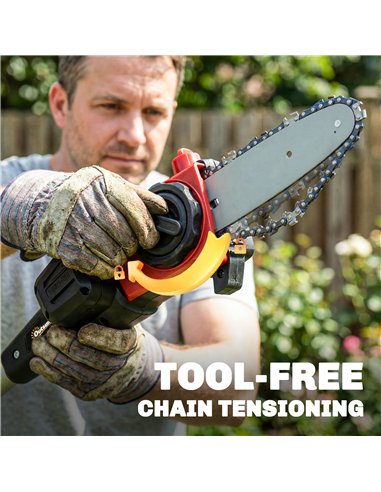Outsunny 18V 8" Cordless Pole Chainsaw, 1.94m/2.56m Electric Chainsaw with 2 x 4.0Ah Batteries, Charger, Auto Lubrication