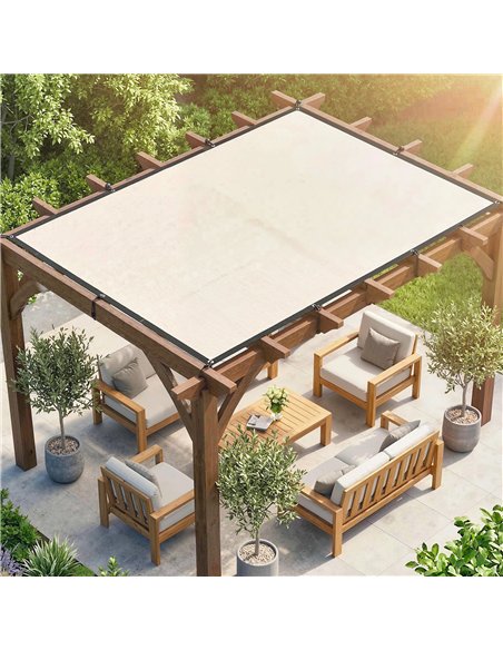 Outsunny Sun Shade Sail UV Protection Canopy with Stainless Steel Eyelets for Patio Garden 2 x 3 m Beige - pic 203266 | FastDaddyshop