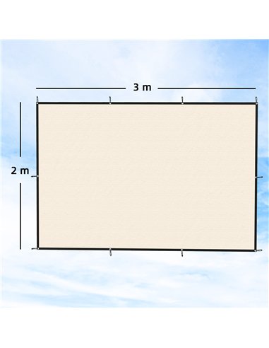 Outsunny Sun Shade Sail UV Protection Canopy with Stainless Steel Eyelets for Patio Garden 2 x 3 m Beige