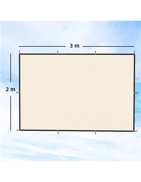 Outsunny Sun Shade Sail UV Protection Canopy with Stainless Steel Eyelets for Patio Garden 2 x 3 m Beige - pic 203267 | FastDaddyshop