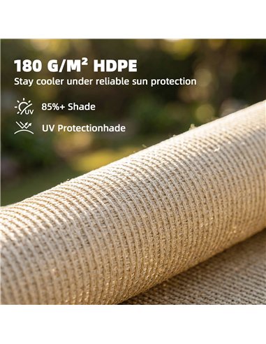 Outsunny Sun Shade Sail UV Protection Canopy with Stainless Steel Eyelets for Patio Garden 2 x 3 m Beige
