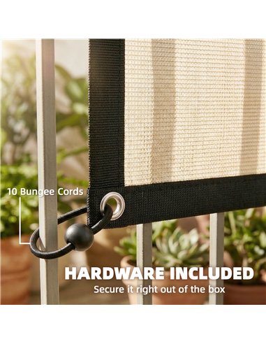 Outsunny Sun Shade Sail UV Protection Canopy with Stainless Steel Eyelets for Patio Garden 2 x 3 m Beige