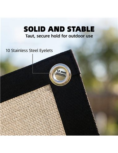 Outsunny Sun Shade Sail UV Protection Canopy with Stainless Steel Eyelets for Patio Garden 2 x 3 m Beige