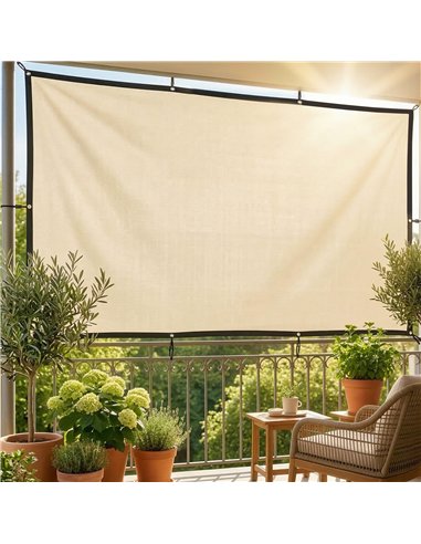 Outsunny Sun Shade Sail UV Protection Canopy with Stainless Steel Eyelets for Patio Garden 2 x 3 m Beige