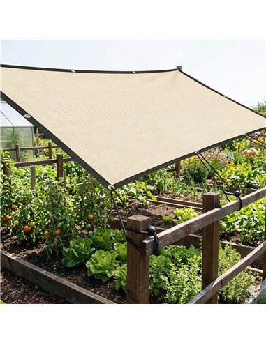 Outsunny Sun Shade Sail UV Protection Canopy with Stainless Steel Eyelets for Patio Garden 2 x 3 m Beige