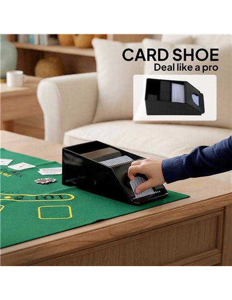 SPORTNOW 300-Piece Poker Chips Set with Card Shuffler, Card Shoe, Case, Casino Texas Holdem Poker Set with Mat, Silver Tone - pic 203333 | FastDaddyshop