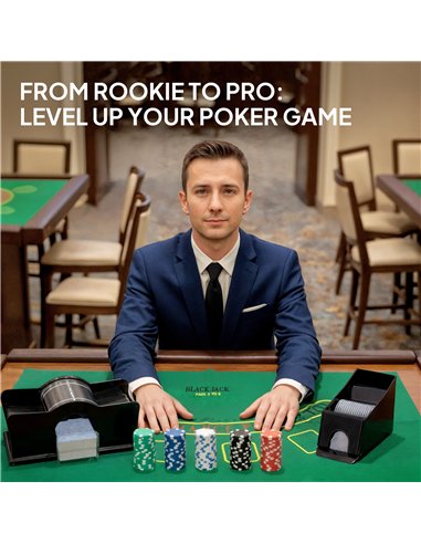 SPORTNOW 300-Piece Poker Chips Set with Card Shuffler, Card Shoe, Case, Casino Texas Holdem Poker Set with Mat, Silver Tone