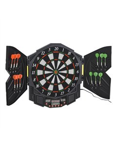 HOMCOM Dart Board Set, Electronic Dartboard with LED Digital Score Display, Soft Tip Darts, 27 Games, Speaker Sound