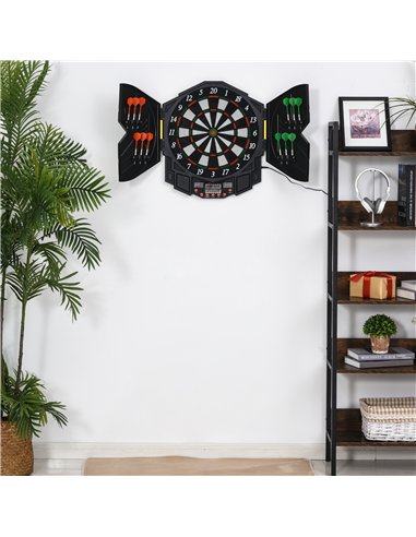 HOMCOM Dart Board Set, Electronic Dartboard with LED Digital Score Display, Soft Tip Darts, 27 Games, Speaker Sound