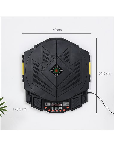 HOMCOM Dart Board Set, Electronic Dartboard with LED Digital Score Display, Soft Tip Darts, 27 Games, Speaker Sound