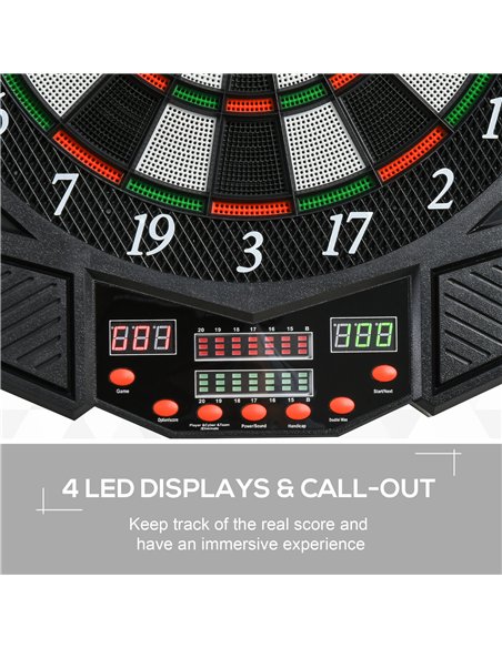 HOMCOM Dart Board Set, Electronic Dartboard with LED Digital Score Display, Soft Tip Darts, 27 Games, Speaker Sound - pic 203352 | FastDaddyshop