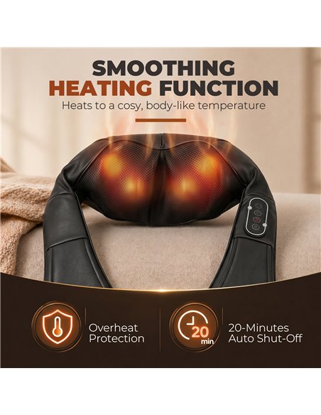 HOMCOM Neck and Shoulder Massager with Heat, Deep Tissue Shiatsu 3D Kneading Massager for Neck, Back, Waist, Foot and Leg - pic 203359 | FastDaddyshop
