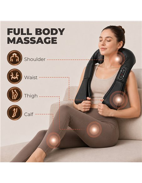 HOMCOM Neck and Shoulder Massager with Heat, Deep Tissue Shiatsu 3D Kneading Massager for Neck, Back, Waist, Foot and Leg - pic 203360 | FastDaddyshop