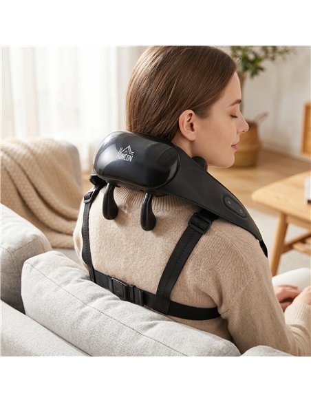 HOMCOM Cordless Neck Massager with Heat, Deep Tissue 4D Shiatsu Neck and Shoulder Massager for Car Home, Gifts for Men Women - pic 203371 | FastDaddyshop