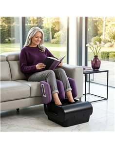 HOMCOM 2 in 1 Foot and Calf Massager with Heat, Air Compression, Timer, 3 Modes & Intensities, Purple and Black 2