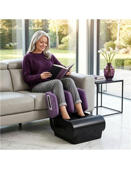 HOMCOM 2 in 1 Foot and Calf Massager with Heat, Air Compression, Timer, 3 Modes & Intensities, Purple and Black - pic 203374 | FastDaddyshop