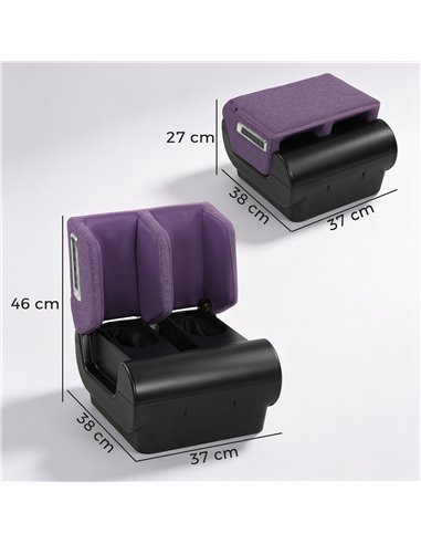 HOMCOM 2 in 1 Foot and Calf Massager with Heat, Air Compression, Timer, 3 Modes & Intensities, Purple and Black