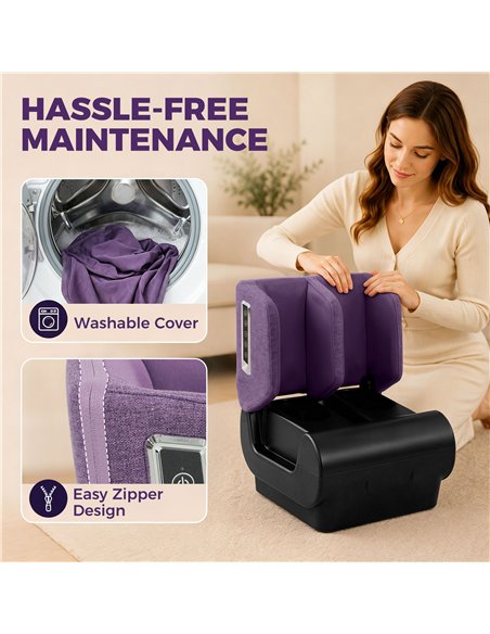 HOMCOM 2 in 1 Foot and Calf Massager with Heat, Air Compression, Timer, 3 Modes & Intensities, Purple and Black - pic 203379 | FastDaddyshop