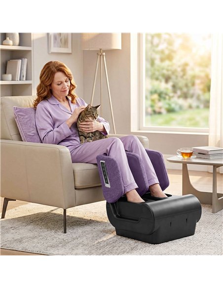 HOMCOM 2 in 1 Foot and Calf Massager with Heat, Air Compression, Timer, 3 Modes & Intensities, Purple and Black - pic 203381 | FastDaddyshop