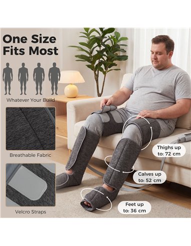 HOMCOM Leg Massager with Heat, Compression, 3 Auto Modes & 3 Intensities,  Foot and Calf Massage Machine
