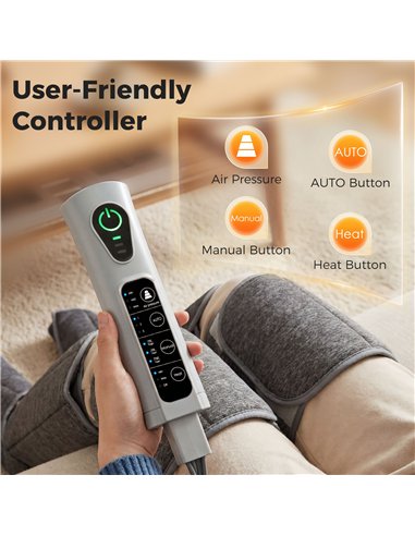 HOMCOM Leg Massager with Heat, Compression, 3 Auto Modes & 3 Intensities,  Foot and Calf Massage Machine