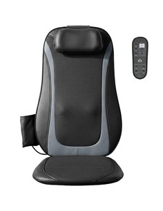 HOMCOM Back Massager with Heat, Deep Tissue Kneading Massage Chair with 3-Level Seat Vibration, Massage Chair Pad for Back Pain