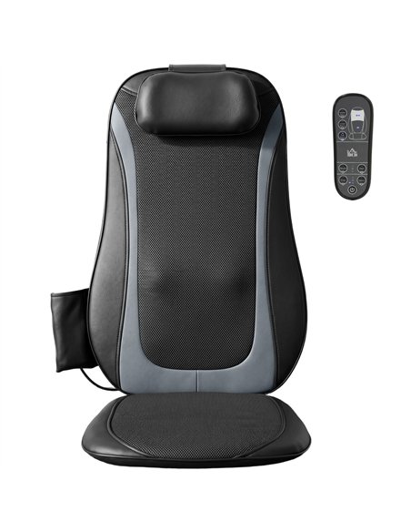 HOMCOM Back Massager with Heat, Deep Tissue Kneading Massage Chair with 3-Level Seat Vibration, Massage Chair Pad for Back Pain - pic 203391 | FastDaddyshop