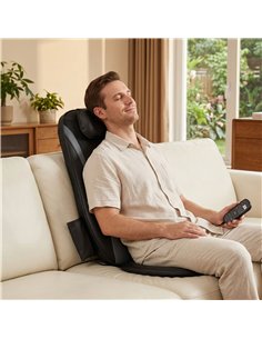 HOMCOM Back Massager with Heat, Deep Tissue Kneading Massage Chair with 3-Level Seat Vibration, Massage Chair Pad for Back Pain 2