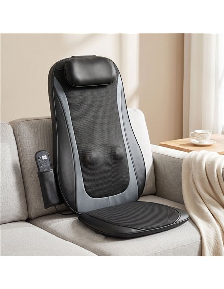 HOMCOM Back Massager with Heat, Deep Tissue Kneading Massage Chair with 3-Level Seat Vibration, Massage Chair Pad for Back Pain - pic 203393 | FastDaddyshop