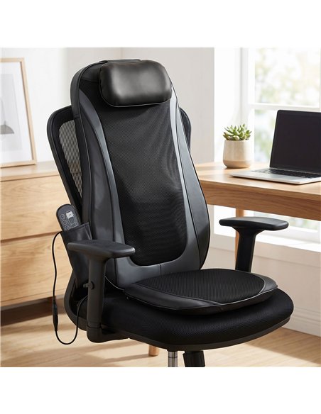 HOMCOM Back Massager with Heat, Deep Tissue Kneading Massage Chair with 3-Level Seat Vibration, Massage Chair Pad for Back Pain - pic 203398 | FastDaddyshop