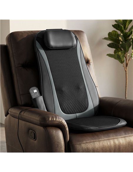 HOMCOM Back Massager with Heat, Deep Tissue Kneading Massage Chair with 3-Level Seat Vibration, Massage Chair Pad for Back Pain - pic 203399 | FastDaddyshop
