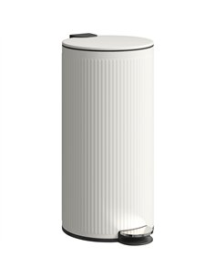 HOMCOM Kitchen Bin, 30 Litre Pedal Rubbish Bin with Removable Bucket, Cream