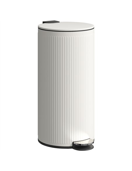HOMCOM Kitchen Bin, 30 Litre Pedal Rubbish Bin with Removable Bucket, Cream - pic 203445 | FastDaddyshop