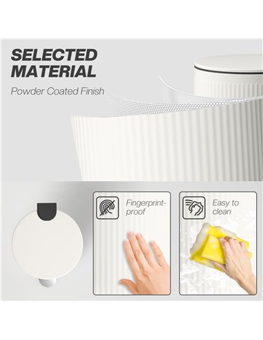 HOMCOM Kitchen Bin, 30 Litre Pedal Rubbish Bin with Removable Bucket, Cream