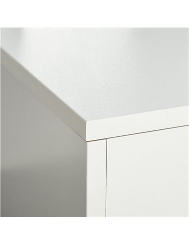 HOMCOM Compact Computer Desk with Storage Shelf Rack, Integrated Bookcase, White