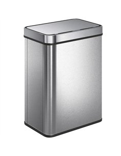 HOMCOM 50 L Sensor Can,  Sensor Bin with Soft-Close Lid, Fingerprint-Proof Stainless Steel, Silver Tone