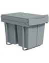 HOMCOM Pull Out Bin, Kitchen Under Sink Bin with 2 Removable Compartments, Smooth Glide, Grey