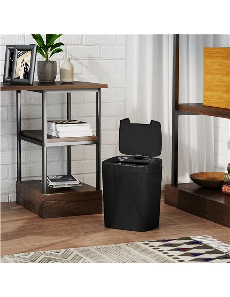 HOMCOM 15L Sensor Bin, Automatic Touchless Kitchen Bin, Easy Clean, Battery Operated for Home Office, Bedroom, Bathroom, Black - pic 203532 | FastDaddyshop