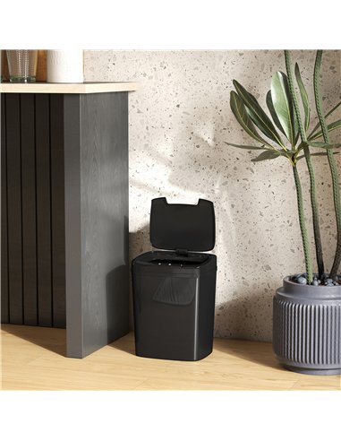 HOMCOM 15L Sensor Bin, Automatic Touchless Kitchen Bin, Easy Clean, Battery Operated for Home Office, Bedroom, Bathroom, Black