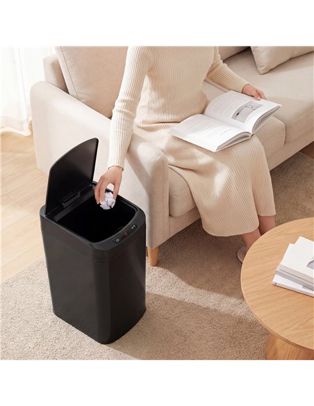 HOMCOM 12L Sensor Bin, Automatic Touchless Motion Sensor Kitchen Bin with Fingerprint Resistant Stainless Steel, Black - pic 203542 | FastDaddyshop
